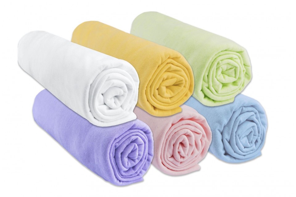 Lot de 6 draps housse  bébé Coton Jersey  - 70x140 - coloris mixte - uni
