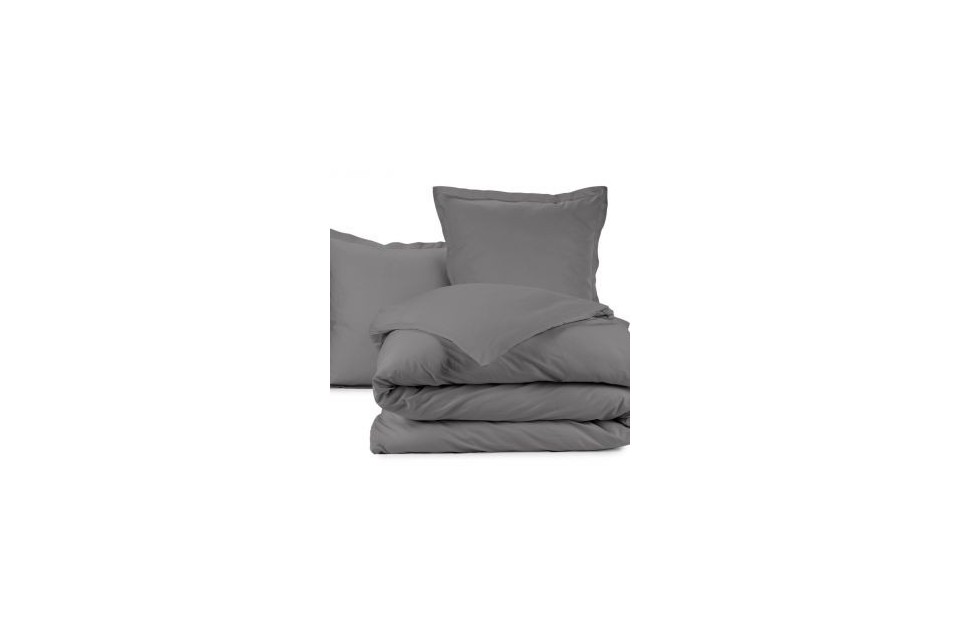 Parure de lit 200x200 cm 100% Coton 57 fils Anthracite