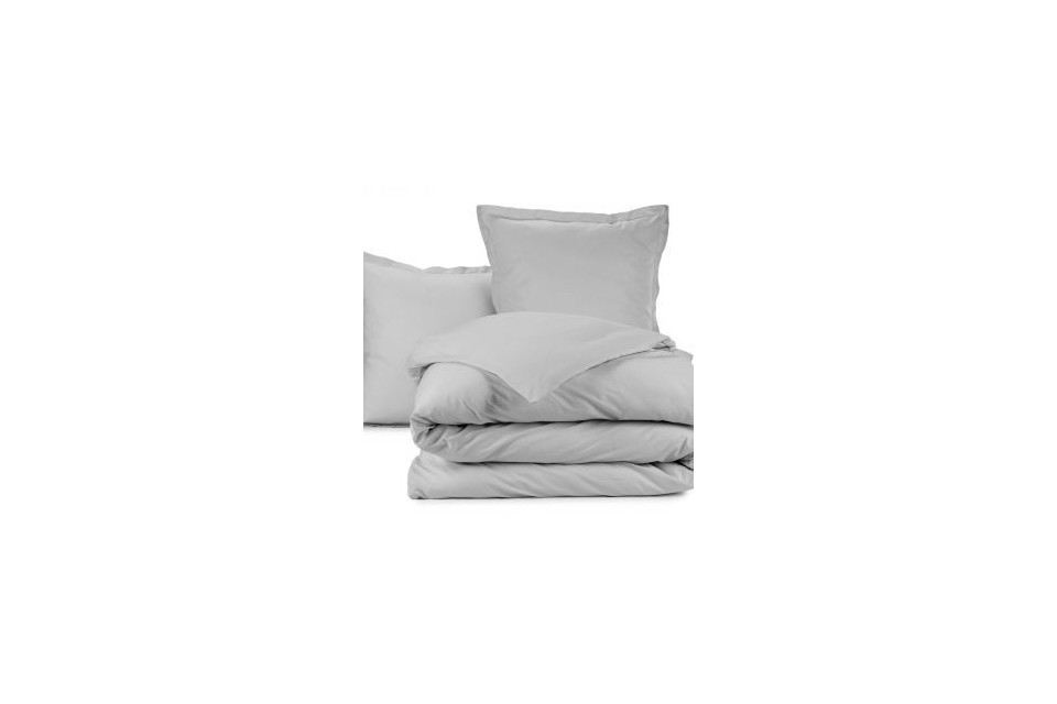 Parure de lit 200x200 cm 100% Coton 57 fils Gris Clair