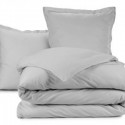 Parure de lit 200x200 cm 100% Coton 57 fils Gris Clair